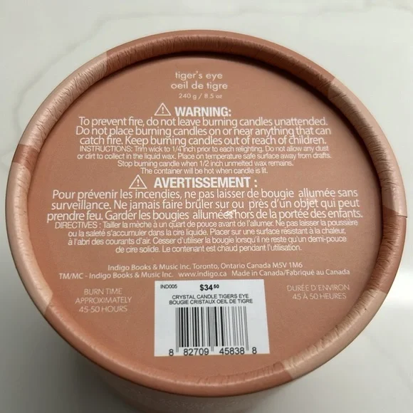 ✨Sold✨Auria Scented Crystal Soy Candle Tiger’s Eye 8.5 oz Sandalwood & Vetiver - Picture 9 of 9